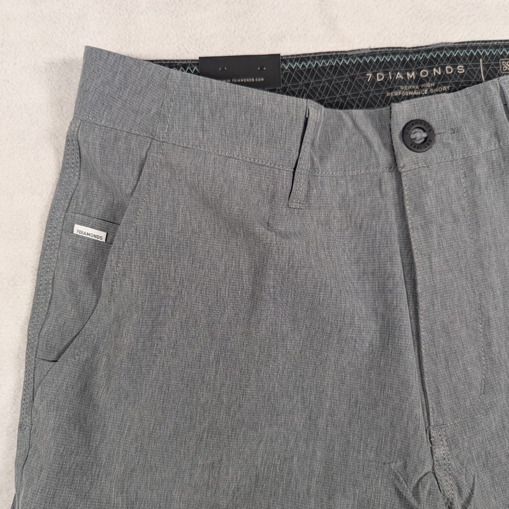 NEW 7 Diamonds Sierra High Performance Shorts Grey Heather Mens 29‎